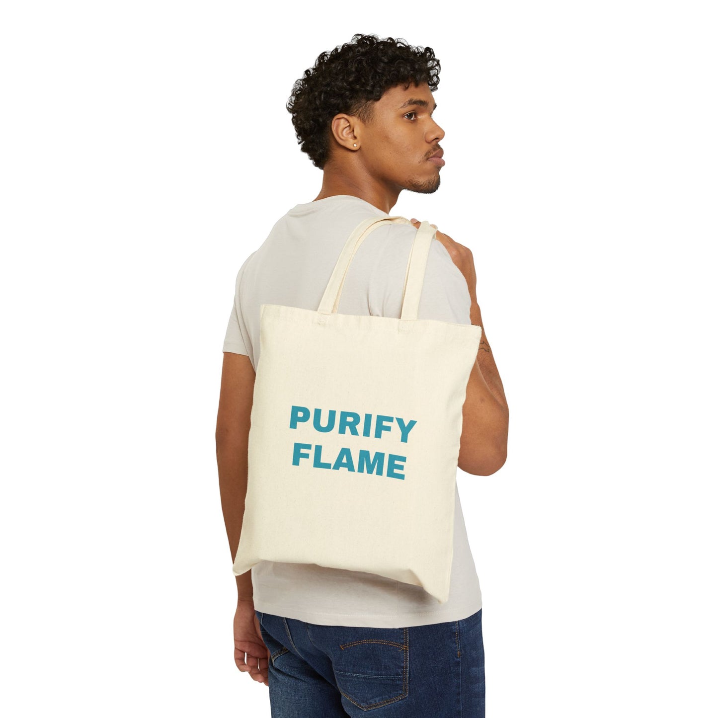 Inspirational Cotton Canvas Tote Bag - "Purify Flame" Design