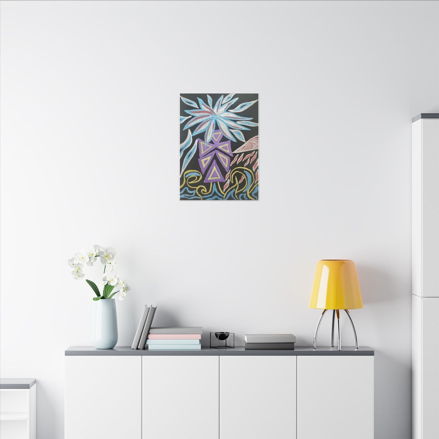 Feather Twilight — Matte Canvas Art — Modern Stretched Wall Decor