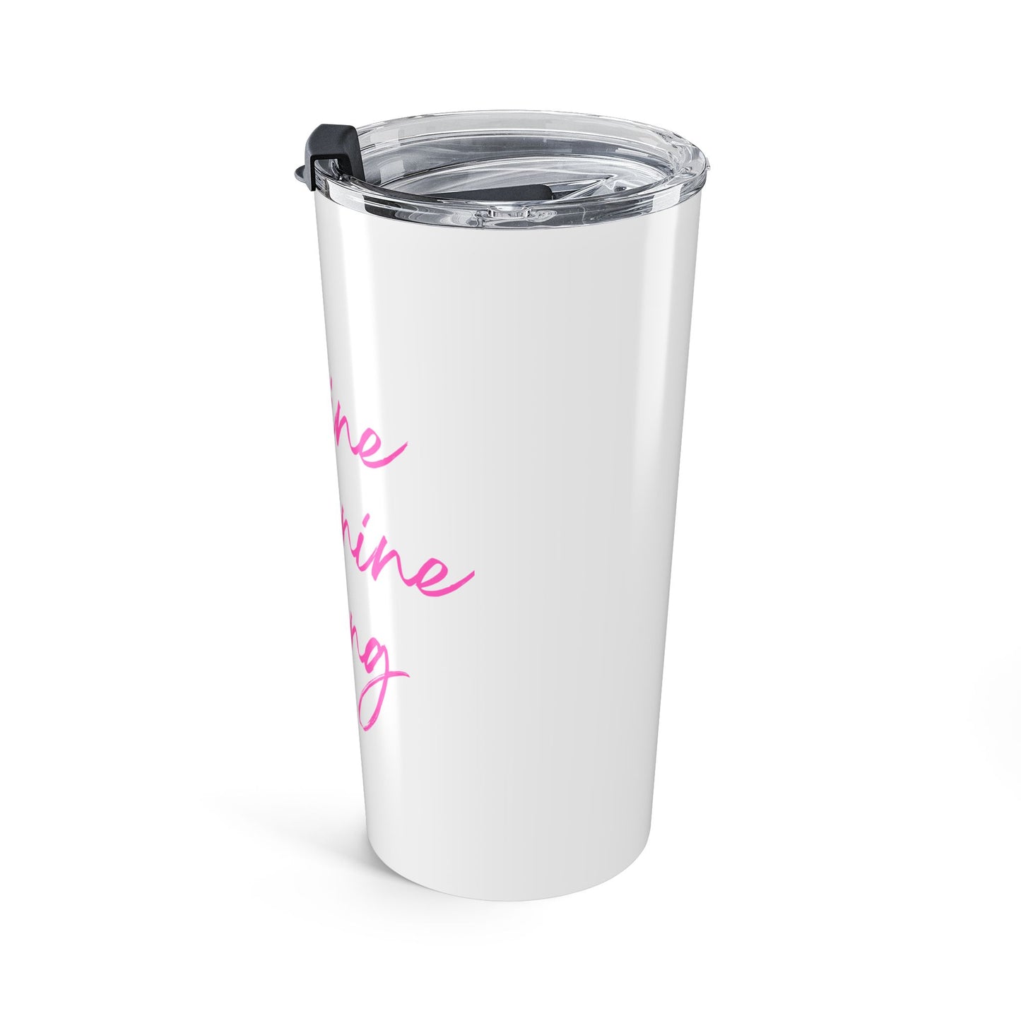 Tumbler — "Divine Feminine Living" Pink Script Insulated Travel Cup