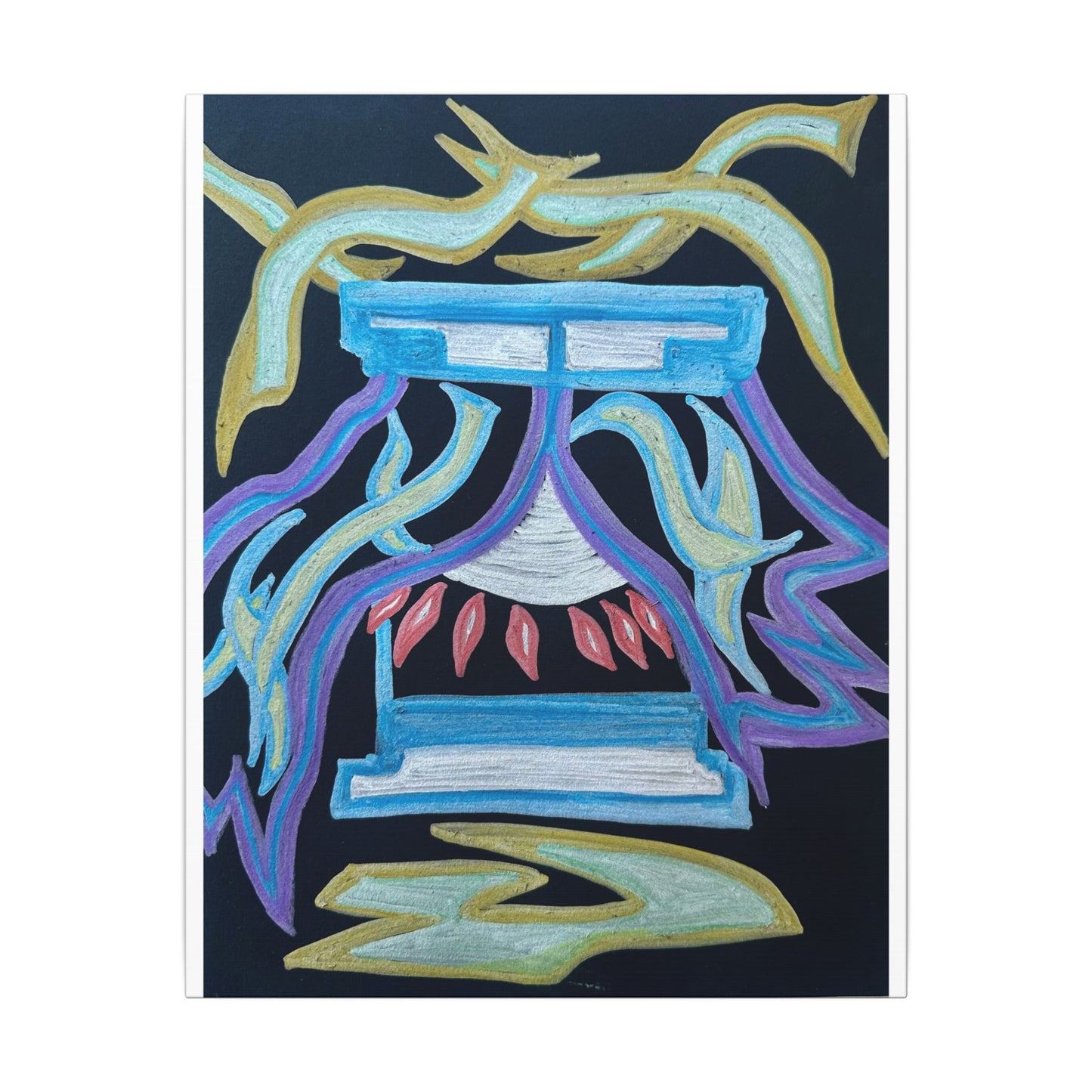 Green in Blue in Miles — Canvas Wall Art — Vibrant Spiritual Decorative Print