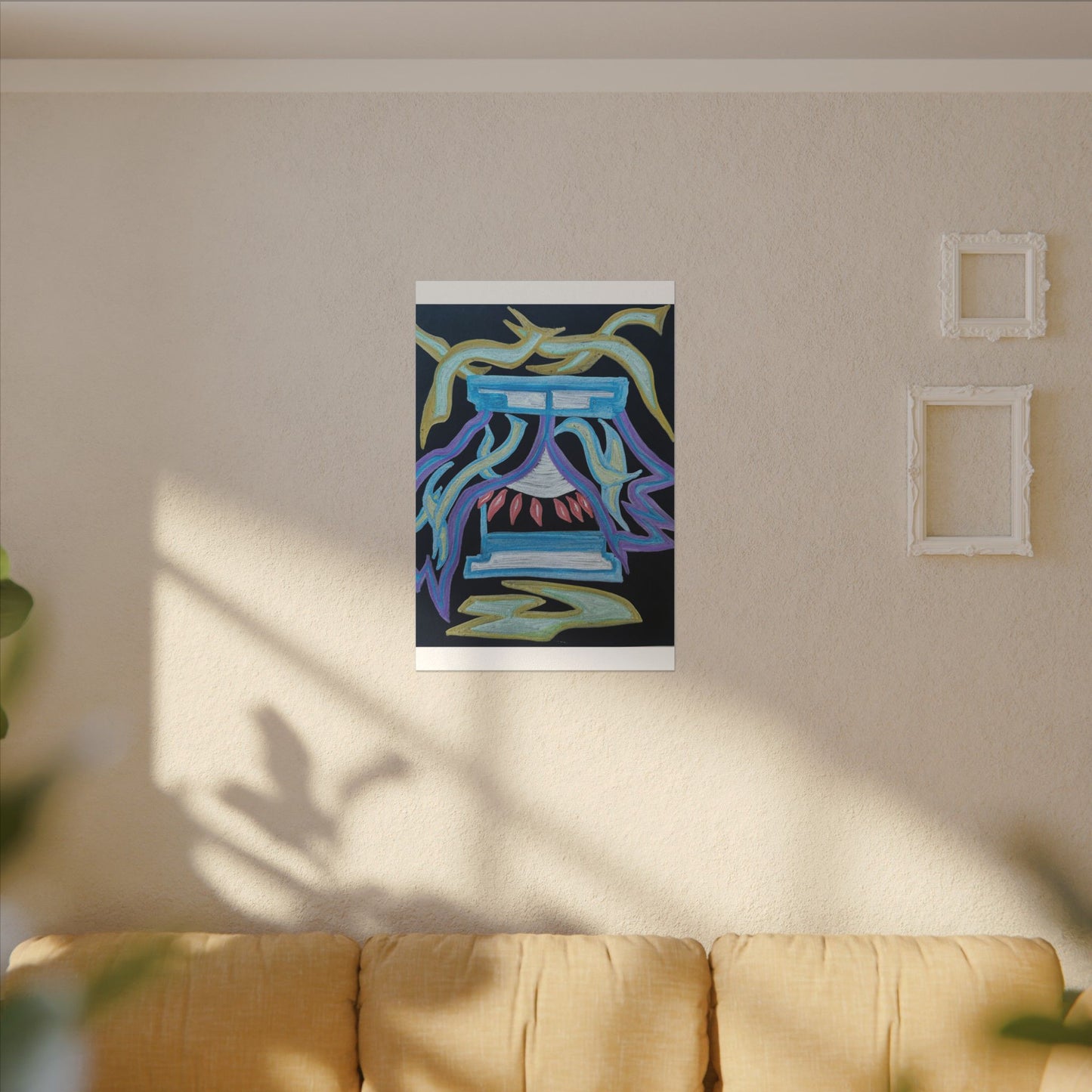 Green in Blue in Miles — Canvas Wall Art — Vibrant Spiritual Decorative Print