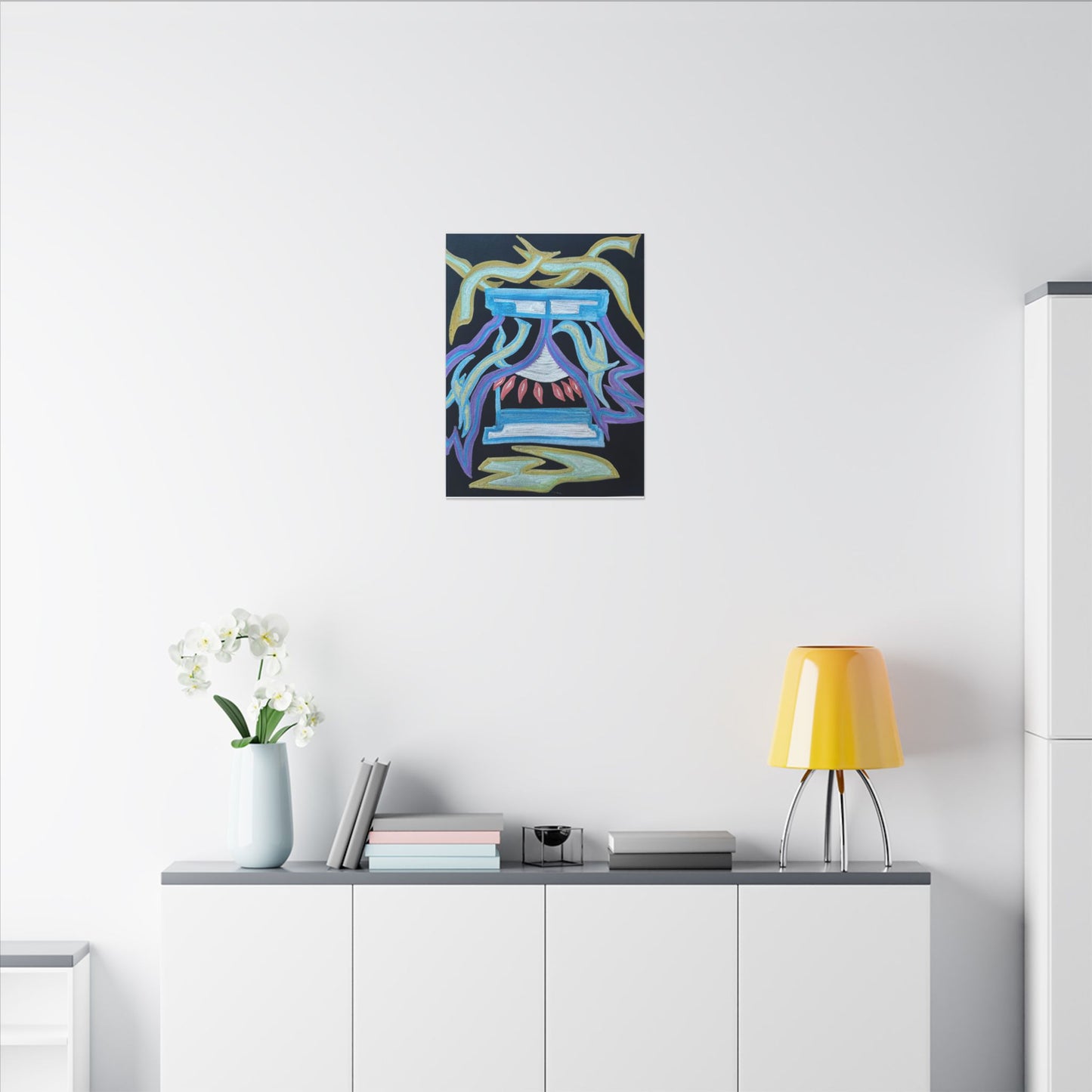 Green in Blue in Miles — Canvas Wall Art — Vibrant Spiritual Decorative Print