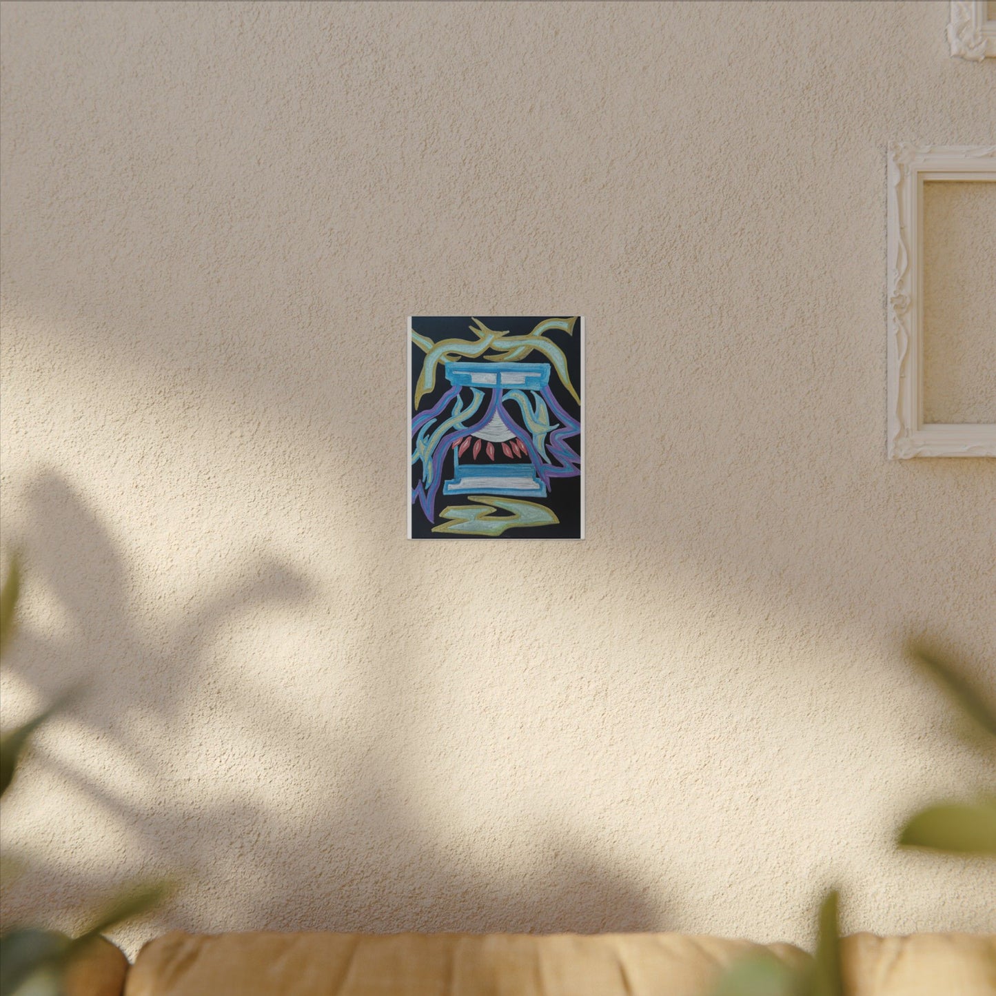 Green in Blue in Miles — Canvas Wall Art — Vibrant Spiritual Decorative Print