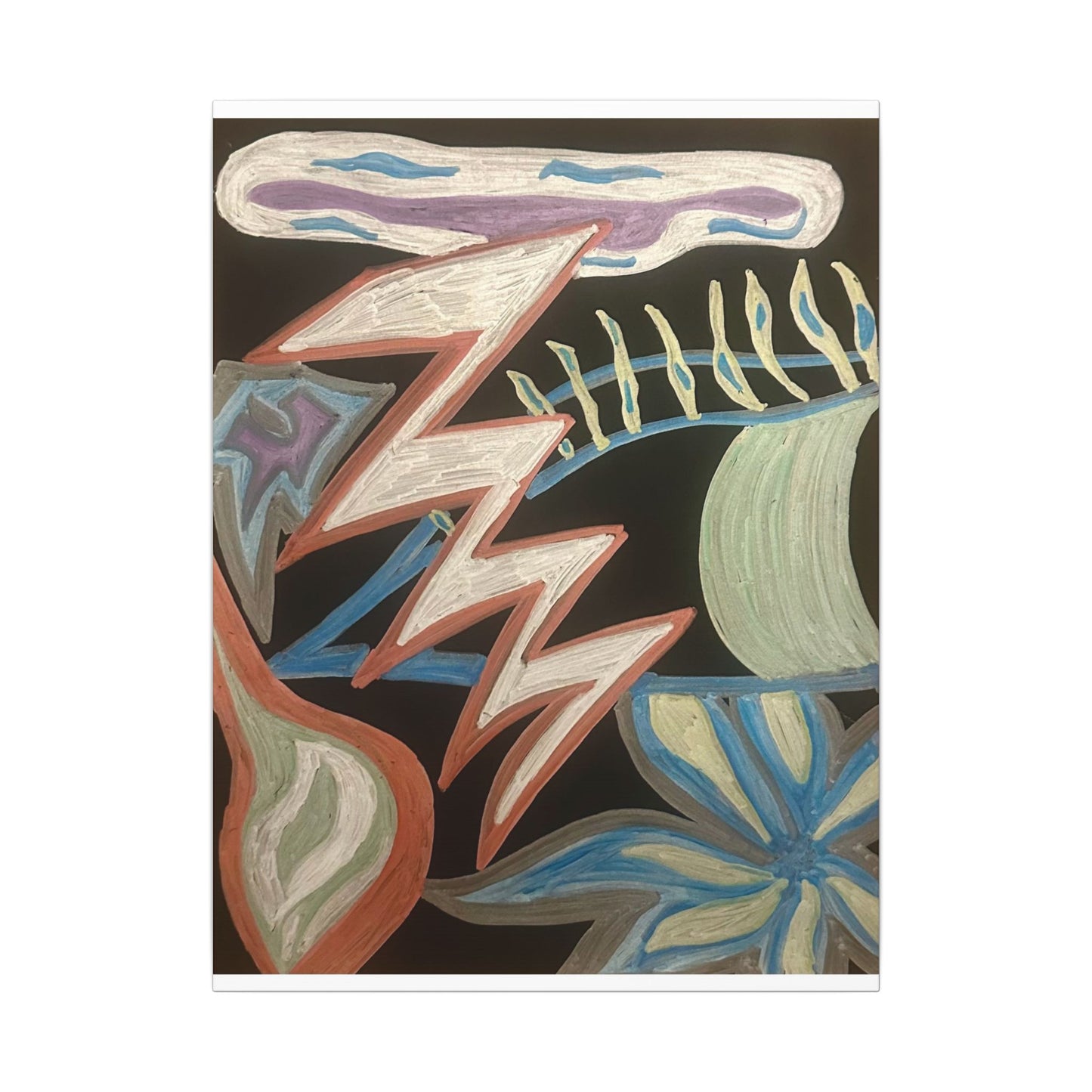 Lightning Vision Festival — Canvas Art — Bold Pastel Chalk Painting