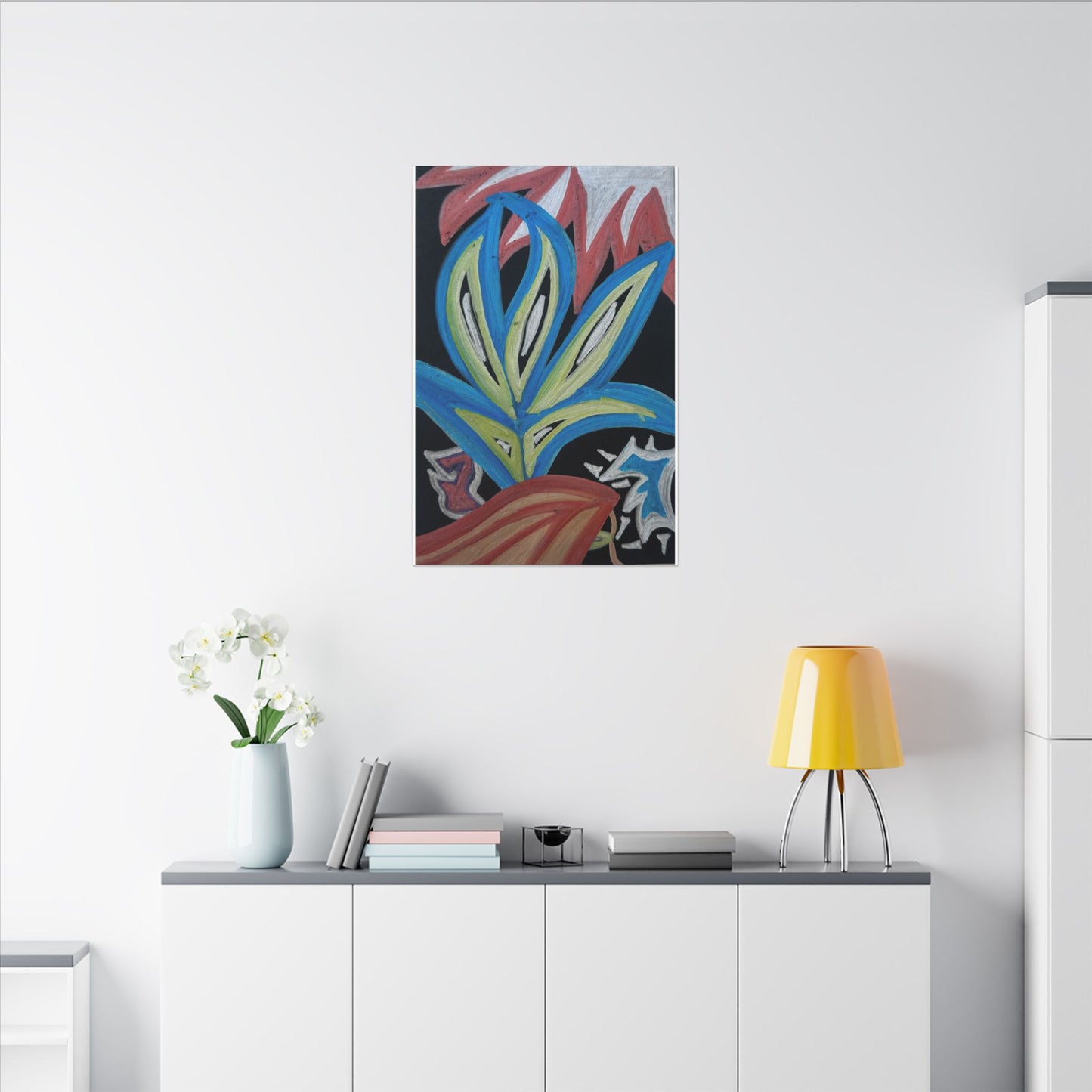 Sylvia’s Afterthought — Canvas Print — Colorful Botanical Wall Art, Modern Stretched Matte Canvas