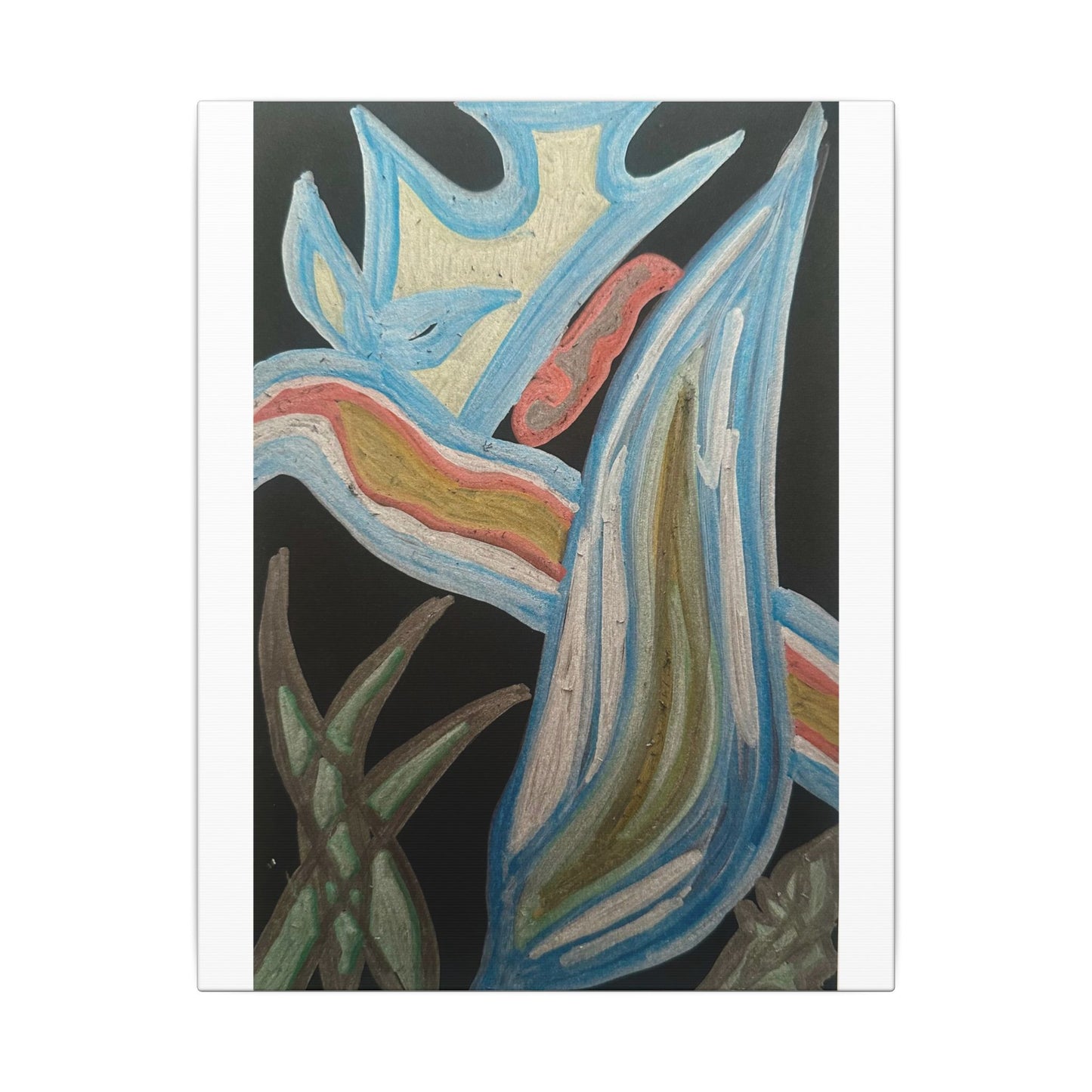 Seven Ways — Canvas Art — Colorful Contemporary Stretched Matte Canvas