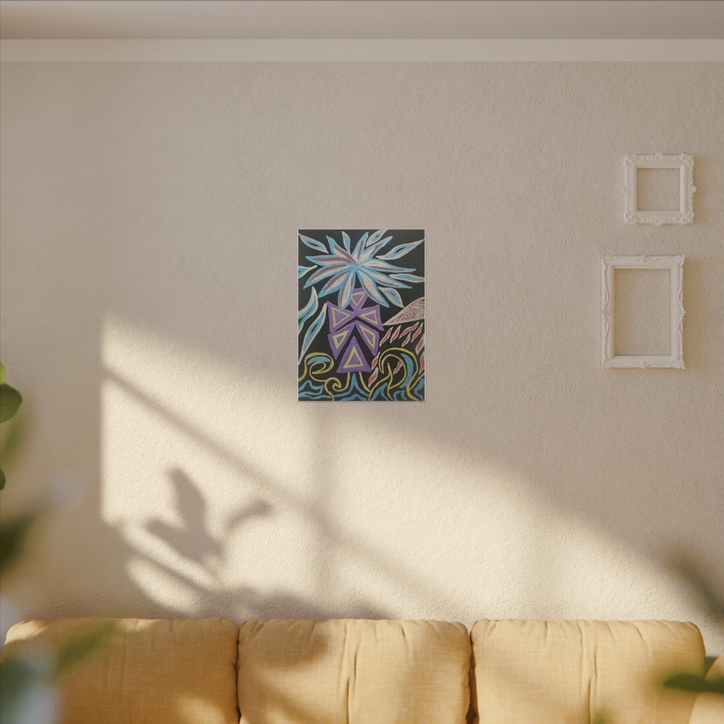 Feather Twilight — Matte Canvas Art — Modern Stretched Wall Decor