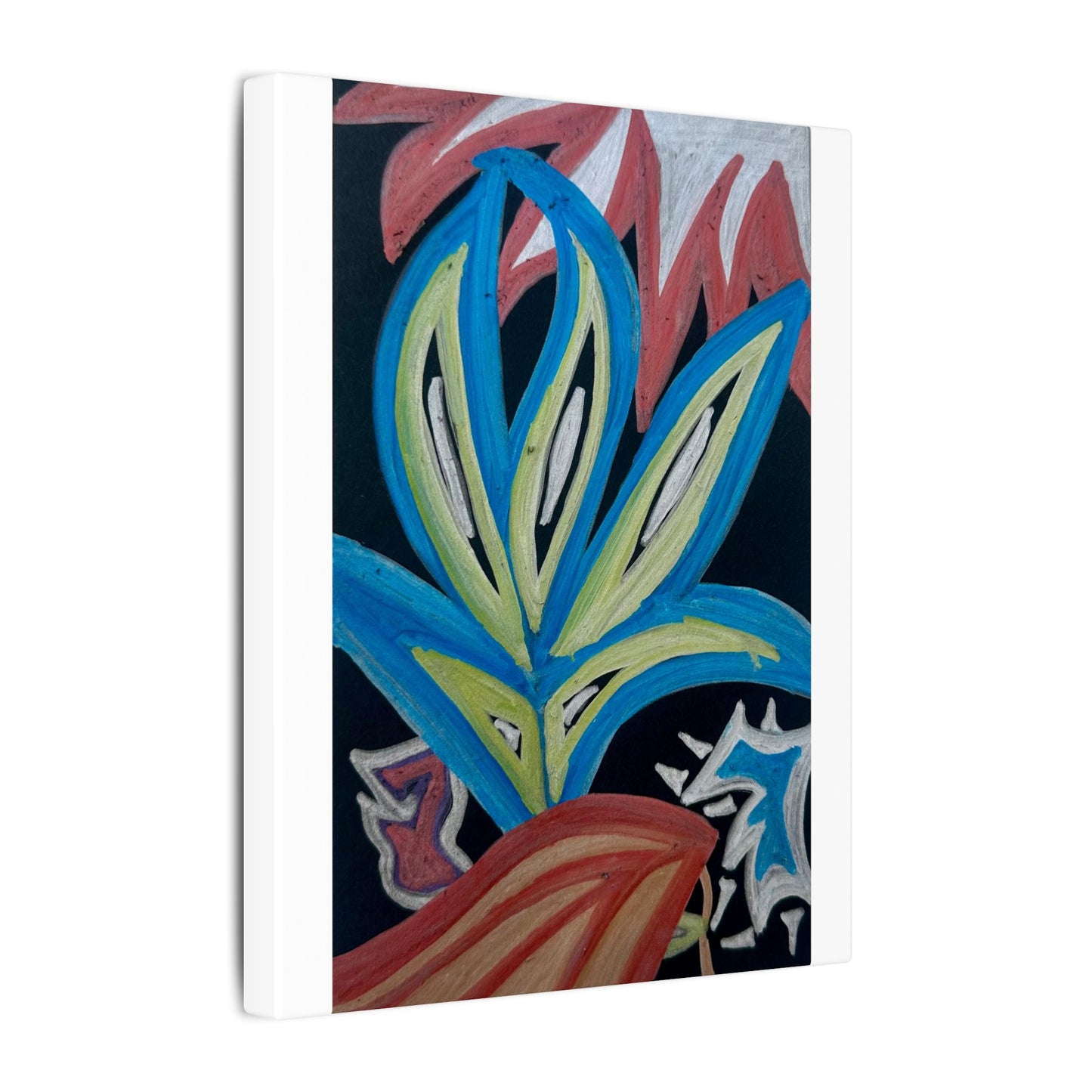 Sylvia’s Afterthought — Canvas Print — Colorful Botanical Wall Art, Modern Stretched Matte Canvas