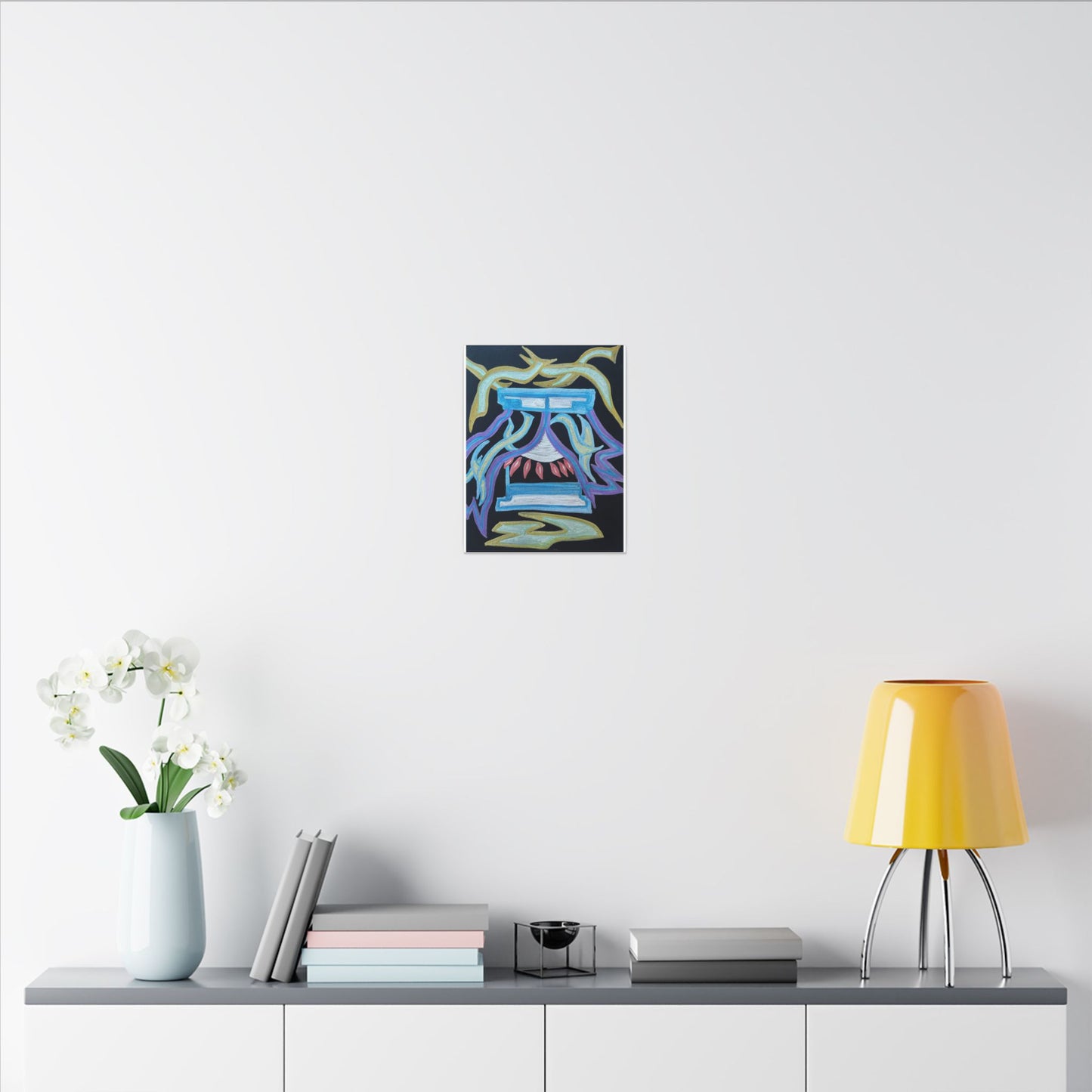 Green in Blue in Miles — Canvas Wall Art — Vibrant Spiritual Decorative Print