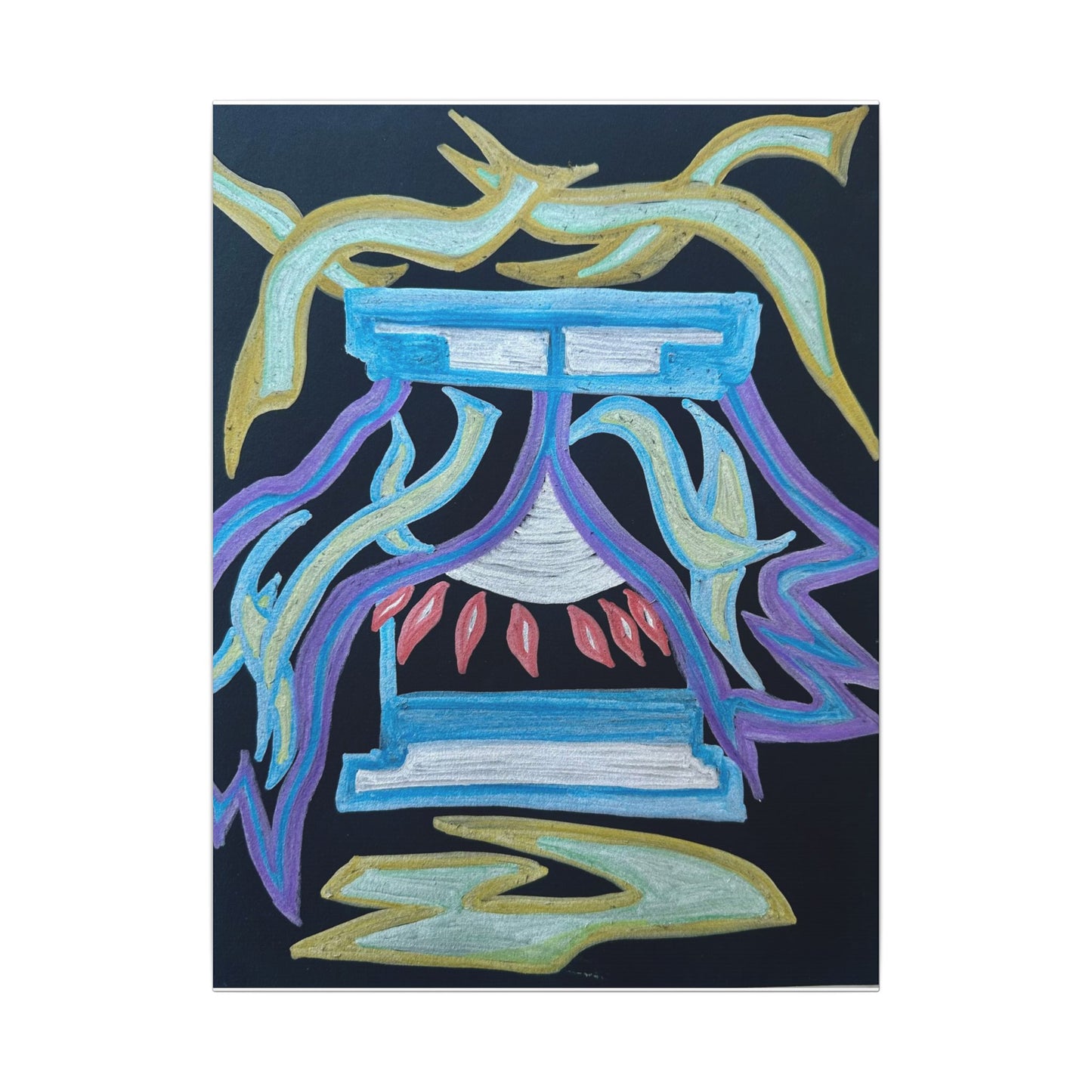 Green in Blue in Miles — Canvas Wall Art — Vibrant Spiritual Decorative Print