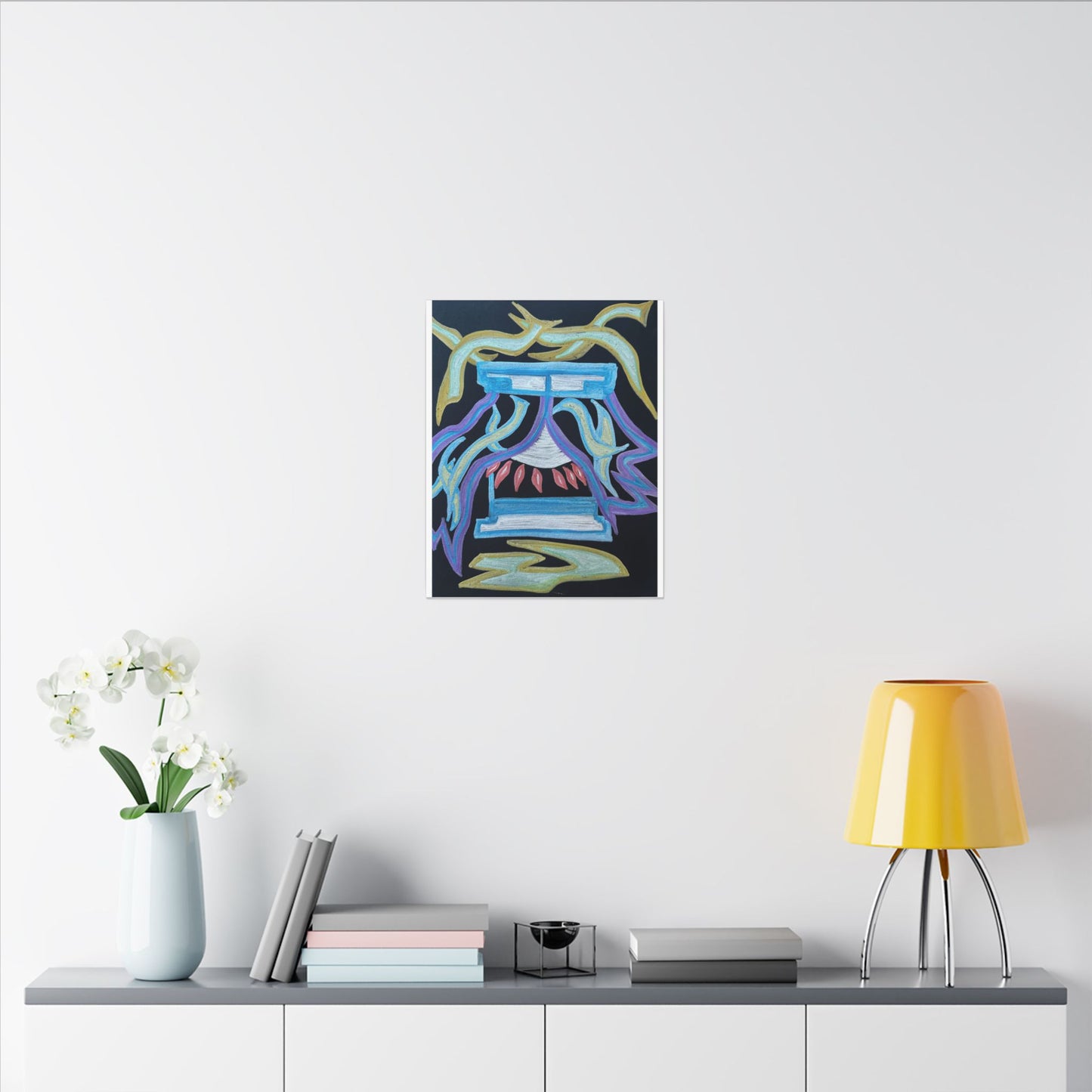 Green in Blue in Miles — Canvas Wall Art — Vibrant Spiritual Decorative Print