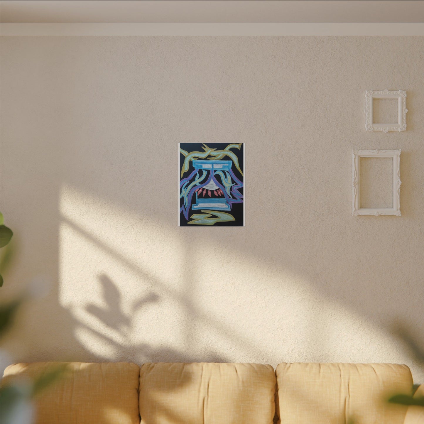 Green in Blue in Miles — Canvas Wall Art — Vibrant Spiritual Decorative Print