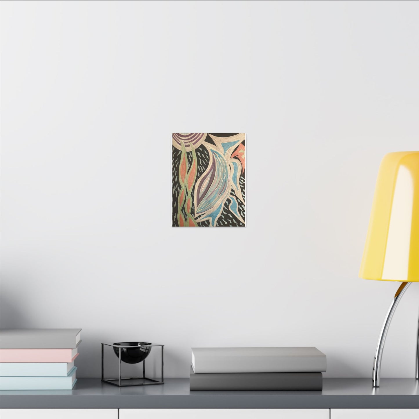 Sun Twin Dance — Canvas Print — Pastel Sun & Leaves Matte Stretched Wall Art