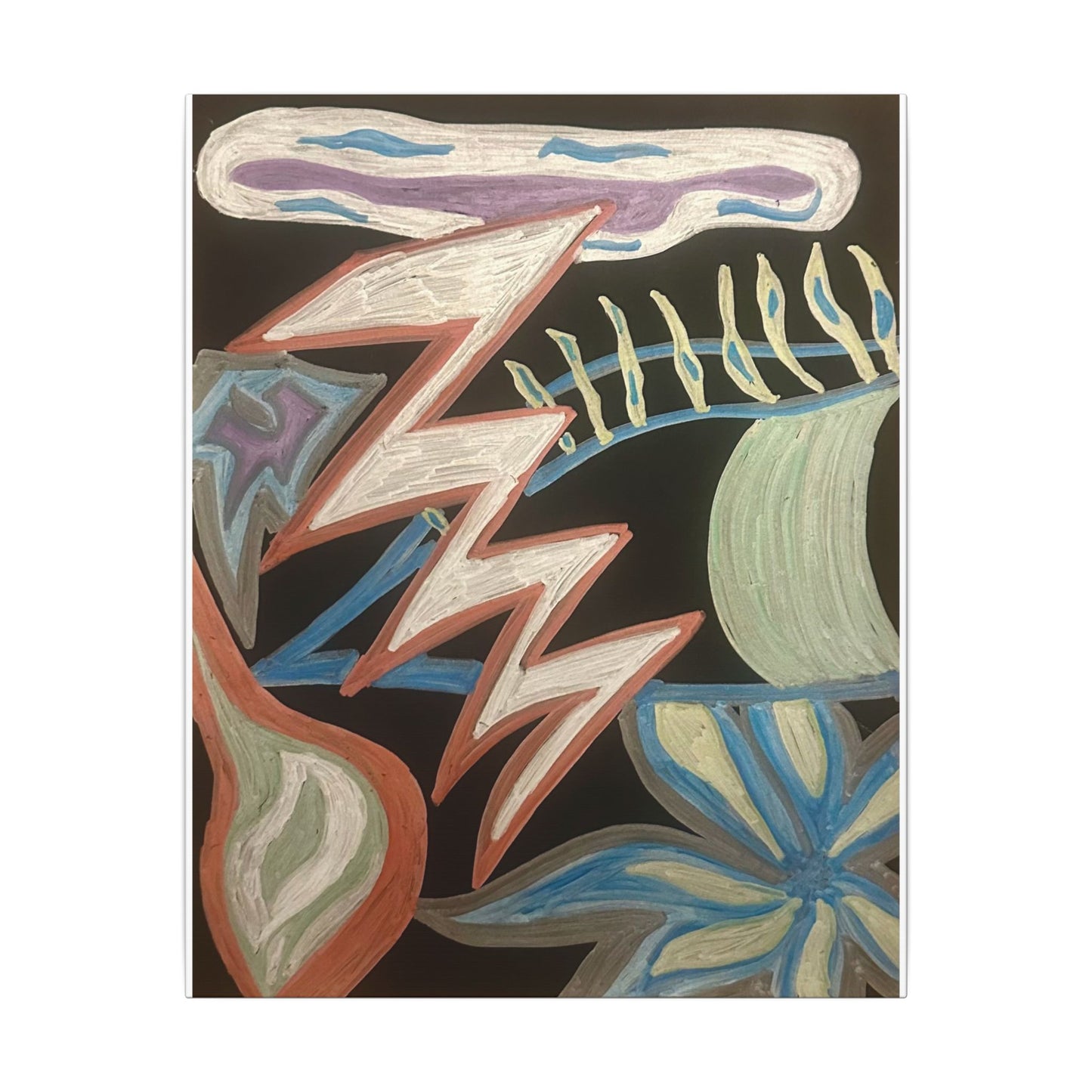 Lightning Vision Festival — Canvas Art — Bold Pastel Chalk Painting