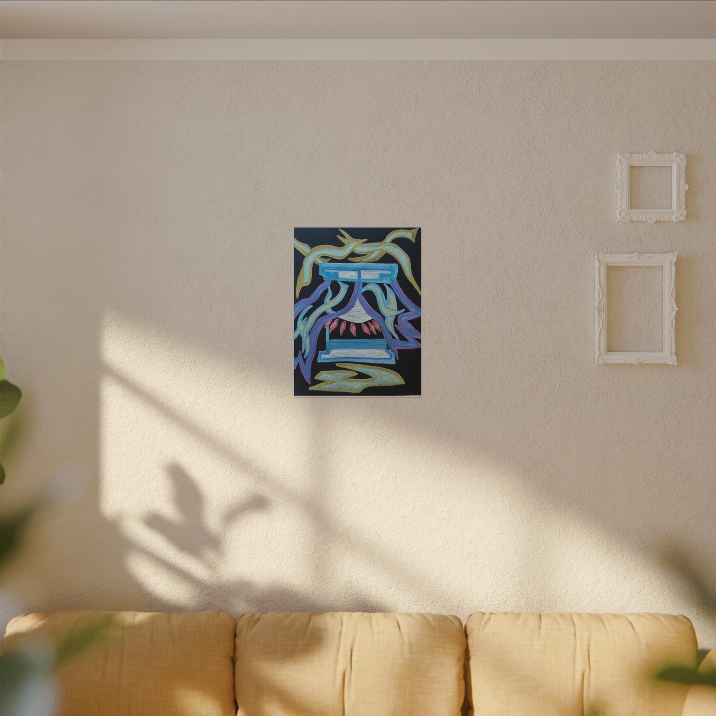 Green in Blue in Miles — Canvas Wall Art — Vibrant Spiritual Decorative Print
