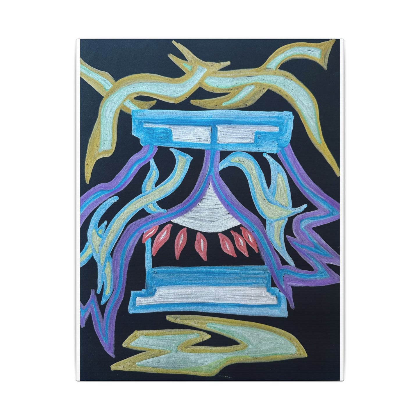 Green in Blue in Miles — Canvas Wall Art — Vibrant Spiritual Decorative Print