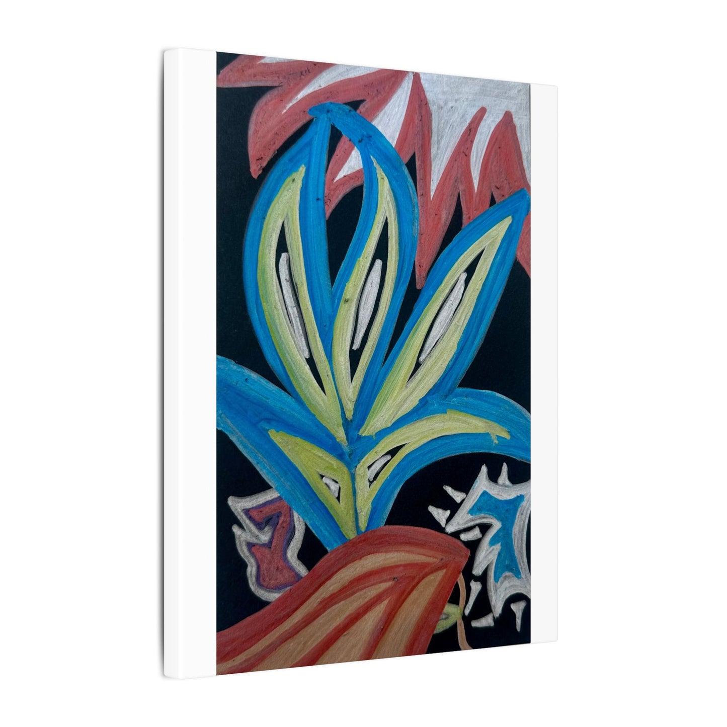 Sylvia’s Afterthought — Canvas Print — Colorful Botanical Wall Art, Modern Stretched Matte Canvas