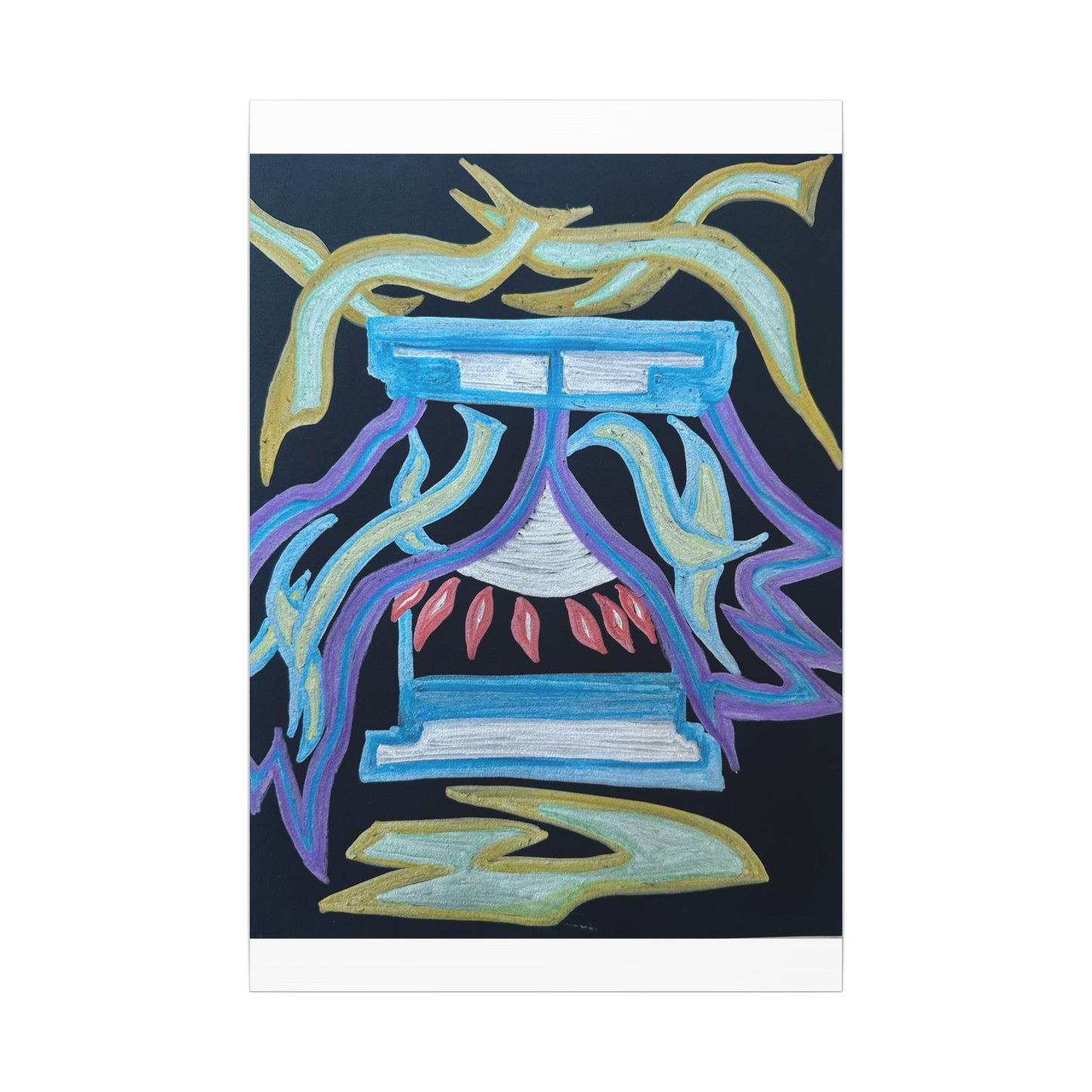 Green in Blue in Miles — Canvas Wall Art — Vibrant Spiritual Decorative Print