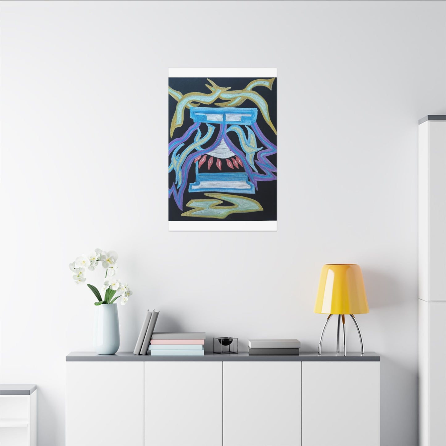 Green in Blue in Miles — Canvas Wall Art — Vibrant Spiritual Decorative Print