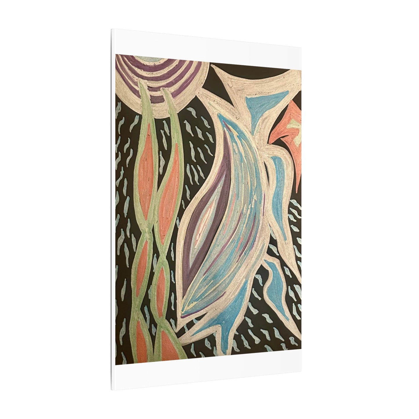 Sun Twin Dance — Canvas Print — Pastel Sun & Leaves Matte Stretched Wall Art