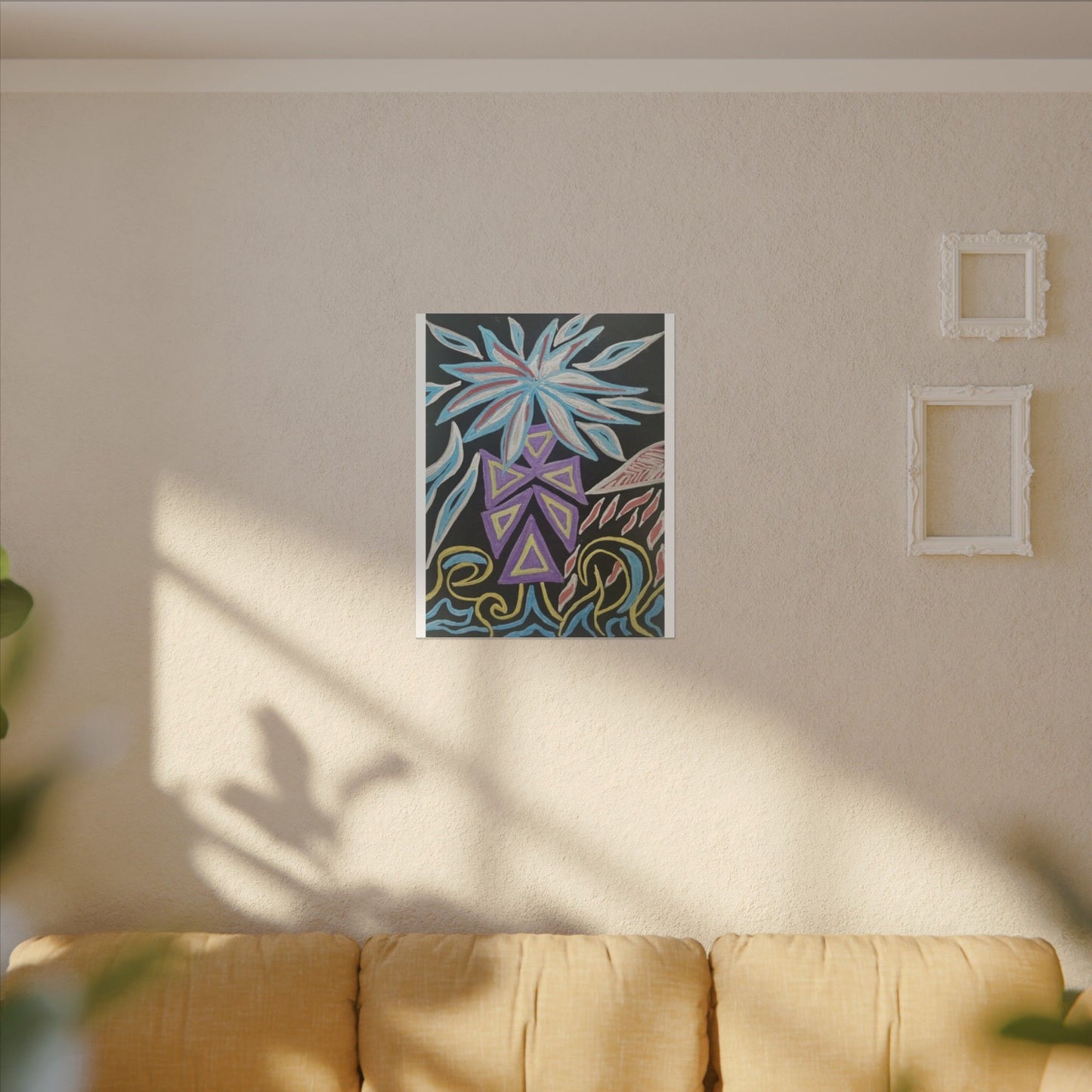 Feather Twilight — Matte Canvas Art — Modern Stretched Wall Decor