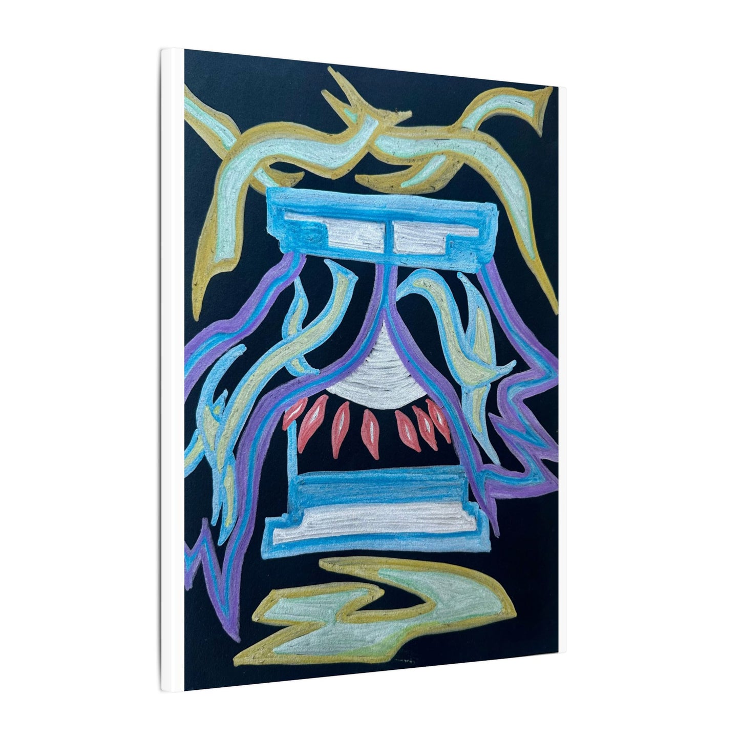 Green in Blue in Miles — Canvas Wall Art — Vibrant Spiritual Decorative Print