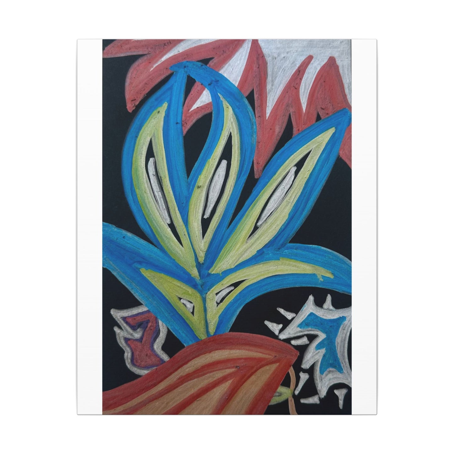Sylvia’s Afterthought — Canvas Print — Colorful Botanical Wall Art, Modern Stretched Matte Canvas