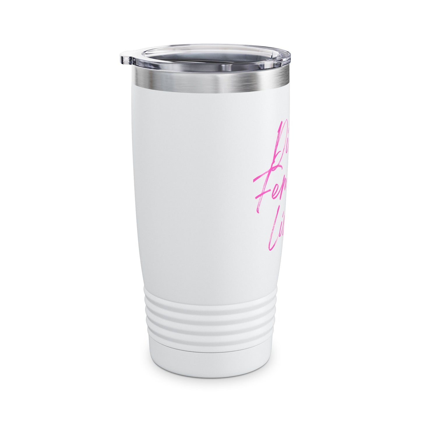 Divine Feminine Living 20oz Tumbler — Inspirational Pink Script Travel Cup