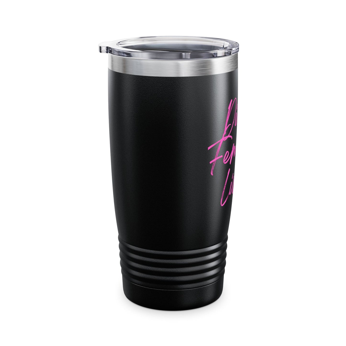 Divine Feminine Living 20oz Tumbler — Inspirational Pink Script Travel Cup