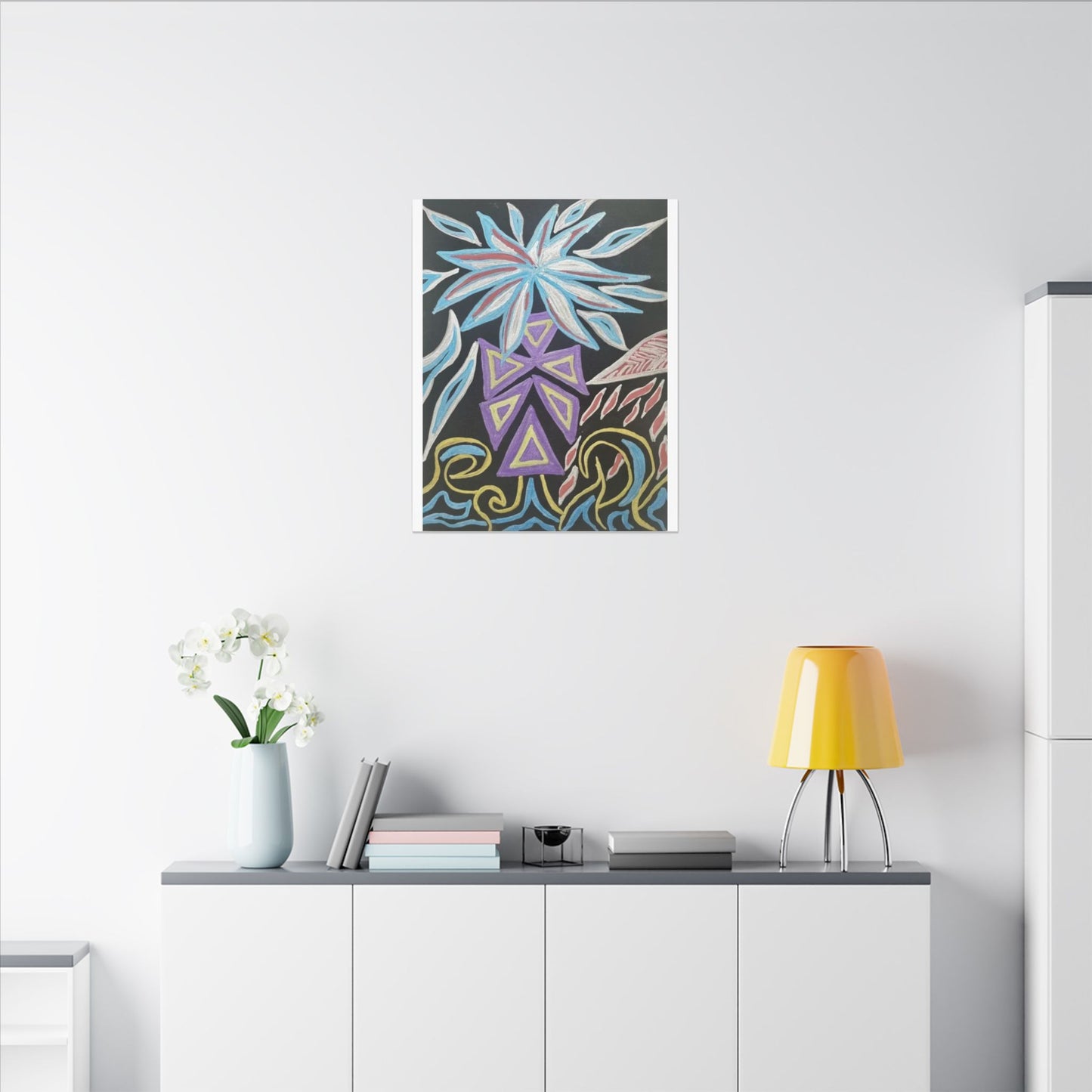 Feather Twilight — Matte Canvas Art — Modern Stretched Wall Decor